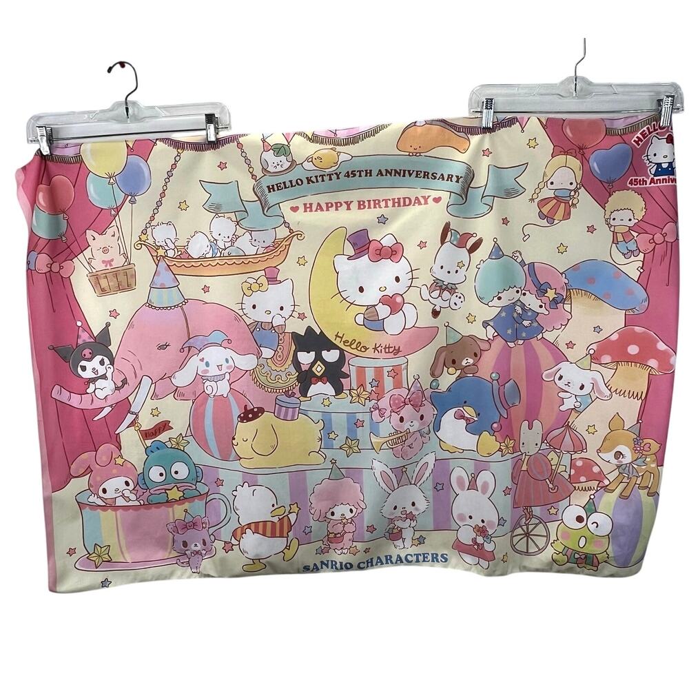 Sanrio Hello Kitty Tapestry Wall Hanging 45th Anniversary Backdrop Kuromi Melody